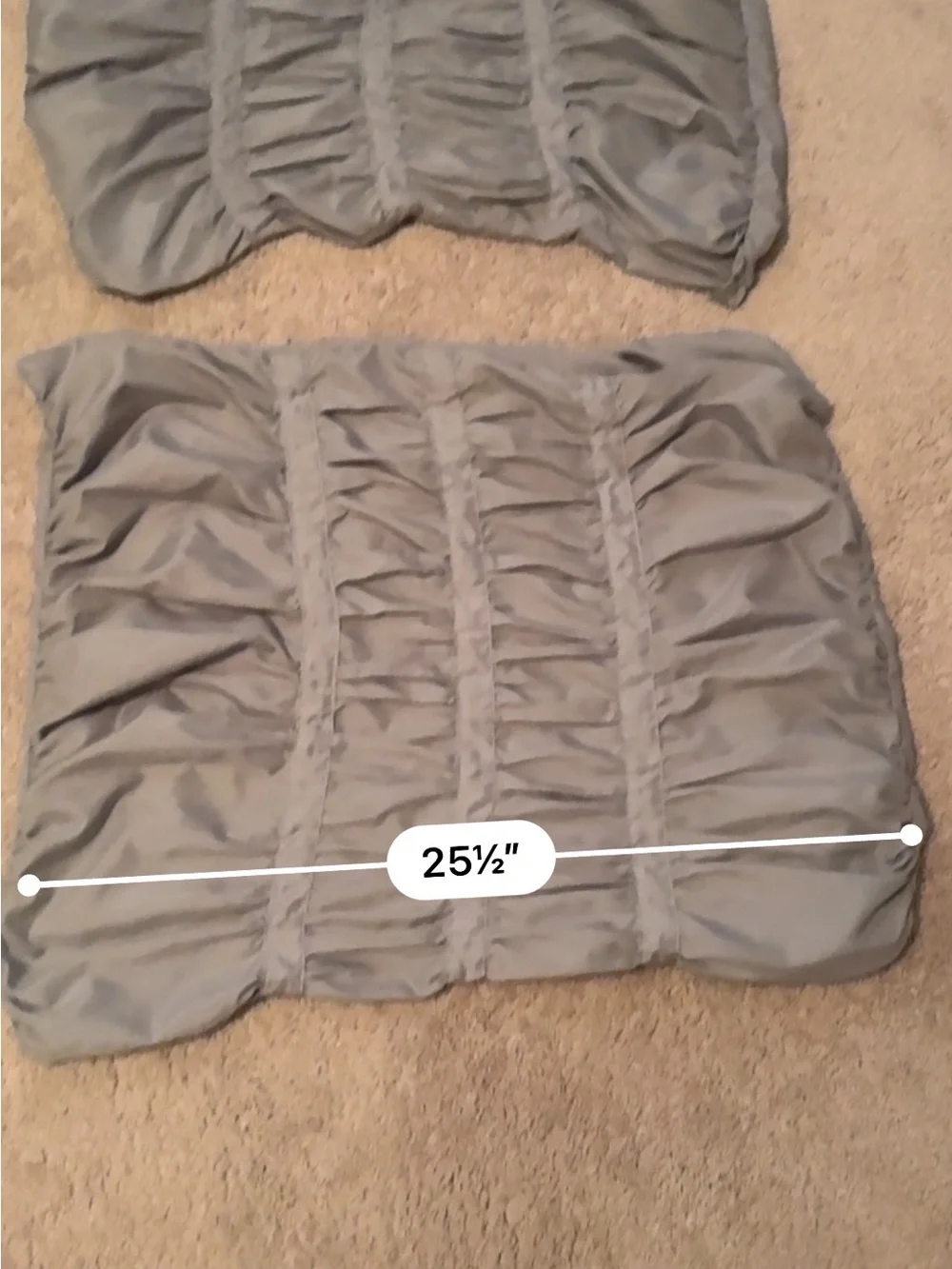 Cynthia Rowley Light Gray Ruched Comforter with 2 Pillow Shams